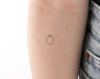 Tatuagem temporária minimalista de maçã (conjunto de 3)