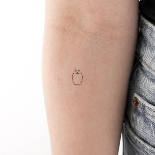 Minimalist Apple Temporary Tattoo (Set of 3)