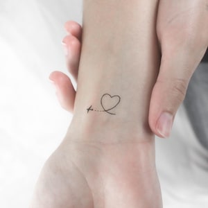 Flugzeug und Herz temporäres Tattoo (3er Set)
