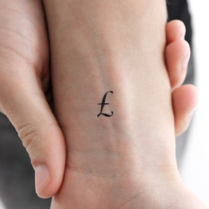British Pound Sterling Sign Temporary Tattoo (Set of 3)