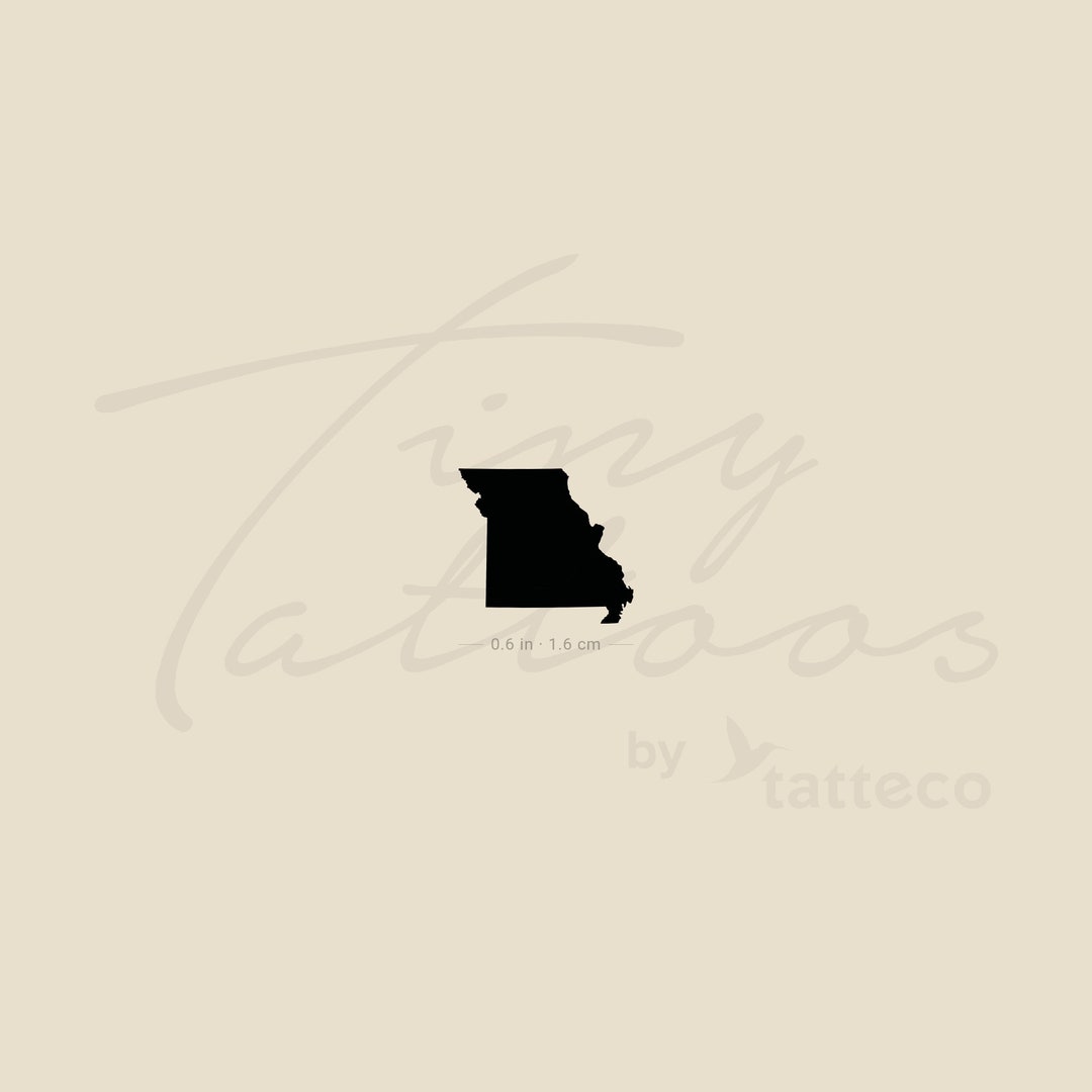 Missouri Map Temporary Tattoo set of 3 Etsy