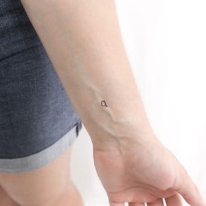 Q Typewriter Lowercase Temporary Tattoo (Set of 3)