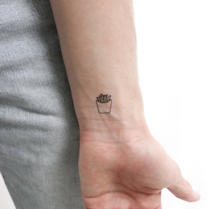 Tatuaggio temporaneo con patatine fritte (set di 3)
