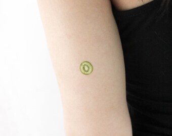 Aquarell Kiwi temporäres Tattoo (3er Set)