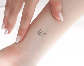 Tatuagem temporária Tiny Dove Of Peace (conjunto de 3)