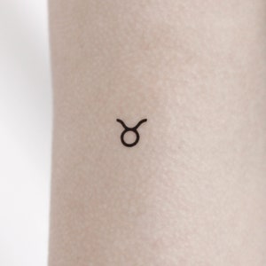 Taurus Zodiac Symbol Temporary Tattoo (Set of 3)