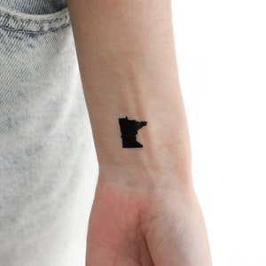 Minnesota Karte temporäres Tattoo (3er Set)