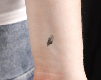 Winzige Schleiereule Tattoo (3er Set)