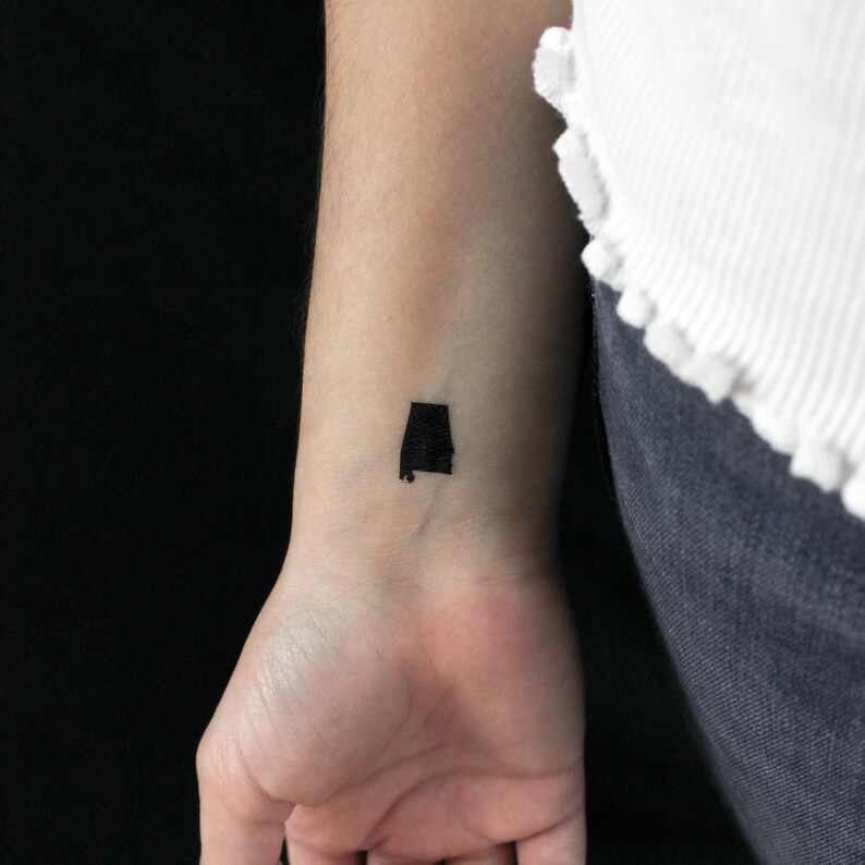Alabama Map Temporary Tattoo (Set of 3) image 1