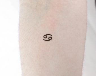 Cancer Zodiac Symbol Temporary Tattoo (Set of 3)