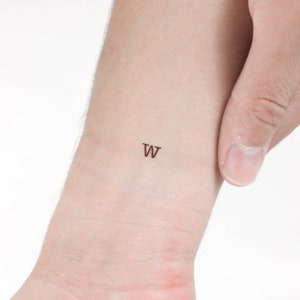 W Typewriter Lowercase Temporary Tattoo (Set of 3)