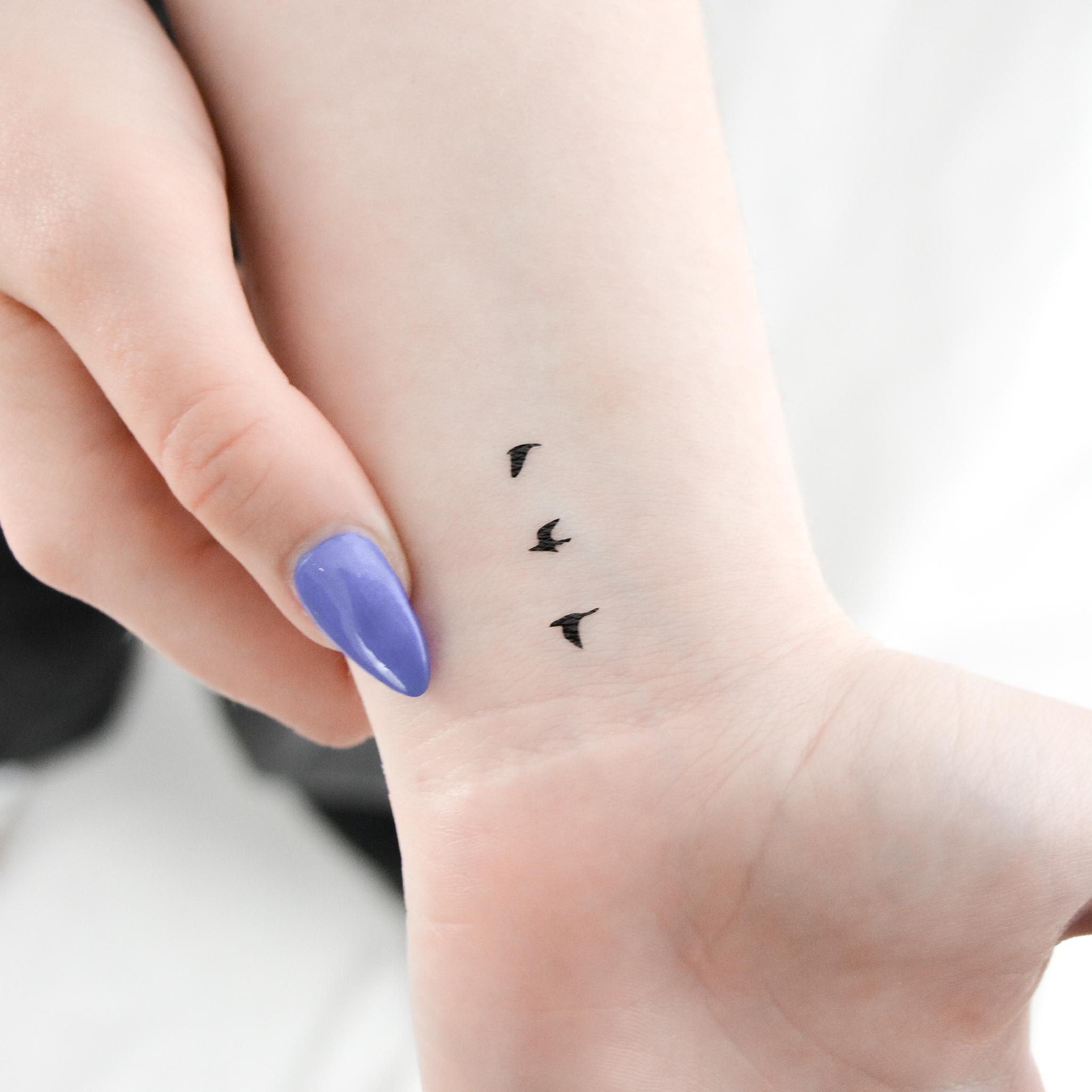 Tiny Flying Birds Temporary Tattoo (Set of 3)
