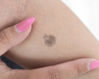 Tatuagem temporária de romã minúscula (conjunto de 3)