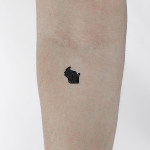 Wisconsin Karte temporäres Tattoo (3er Set)
