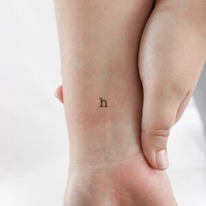 H Typewriter Lowercase Temporary Tattoo (Set of 3)