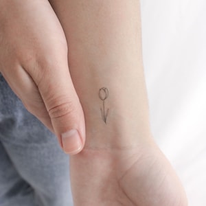 Tatuaggio temporaneo tulipano (set di 3)
