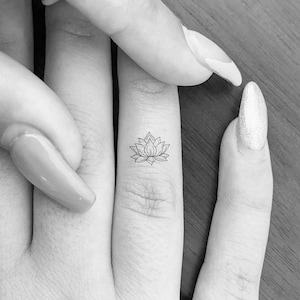 Tiny Sacred Lotus Temporary Tattoo (Set of 3)