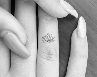 Petit tatouage temporaire de lotus sacré (lot de 3)