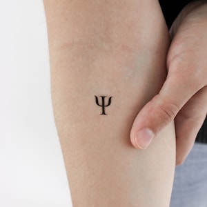 Tatuaggio temporaneo Psi maiuscolo (set di 3)