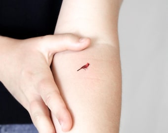 Kardinalvogel temporäres Tattoo (3er Set)