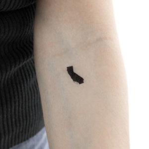 Kalifornien Landkarte temporäres Tattoo (3er Set)