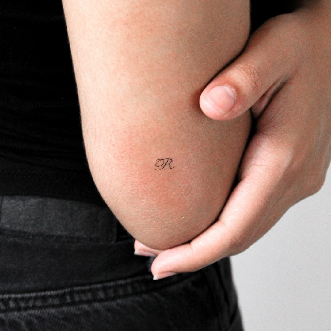 Script R Temporary Tattoo (set of 3) - Etsy