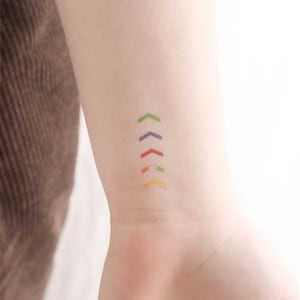 One Direction Mic Color Arrows Temporary Tattoo (Set of 3)