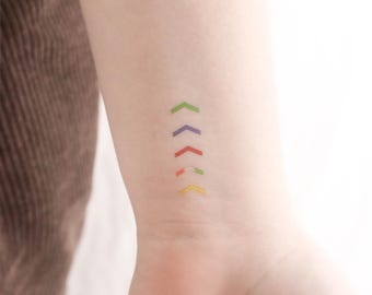 One Direction Mic Color Arrows Temporary Tattoo (Set of 3)