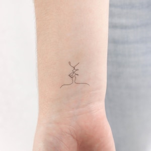 Small Kiss By Harmlessberry Temporary Tattoo (Set of 3)