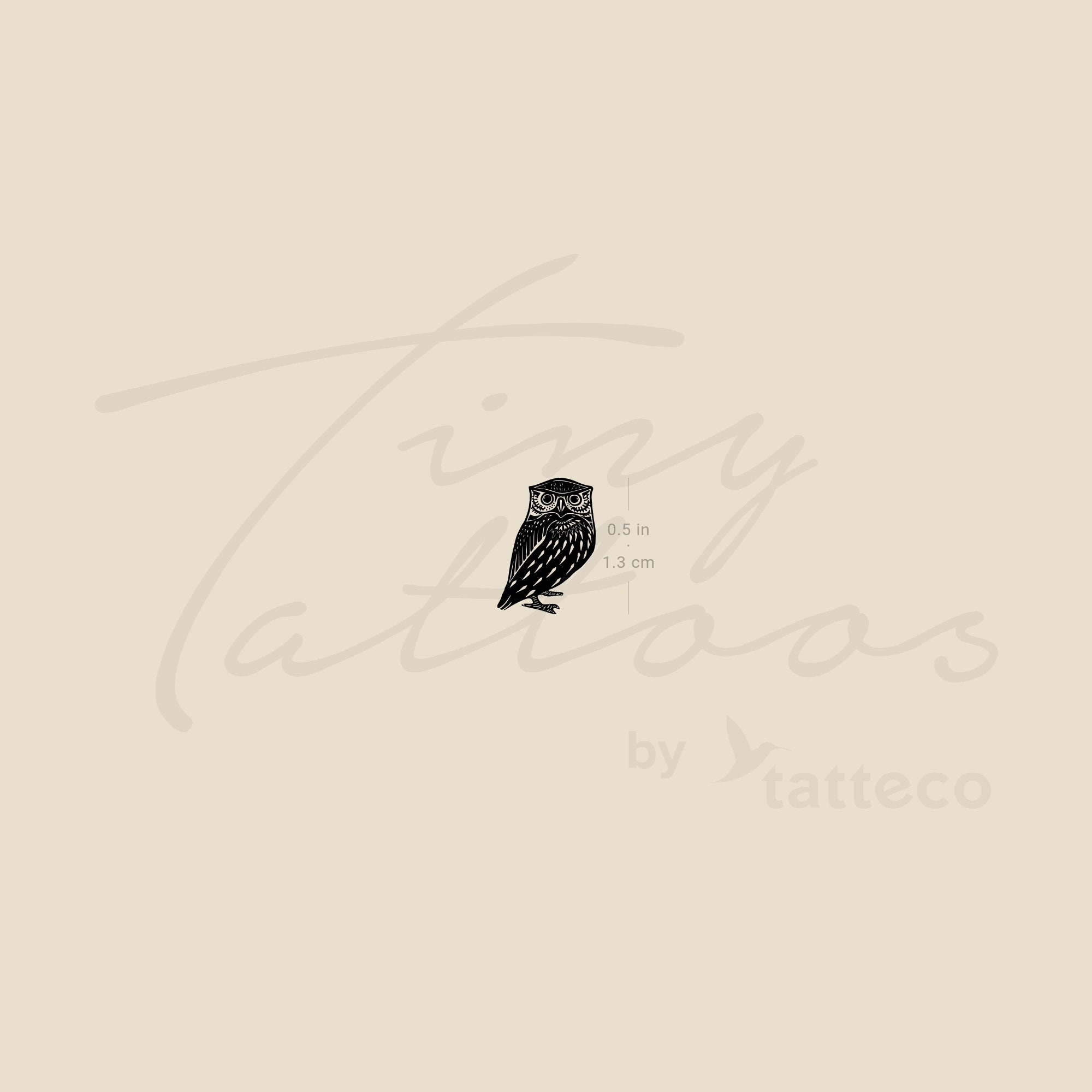 Tiny Owl Temporary Tattoo set of 3 - Etsy