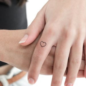 Winziges Herz Umriss temporäres Tattoo (3er Set)