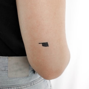 Oklahoma Karte temporäres Tattoo (3er Set)