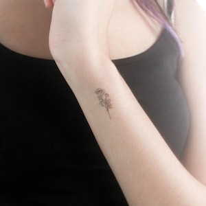 Petit tatouage temporaire renoncule (lot de 3)