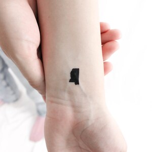 Mississippi Karte temporäres Tattoo (3er Set)