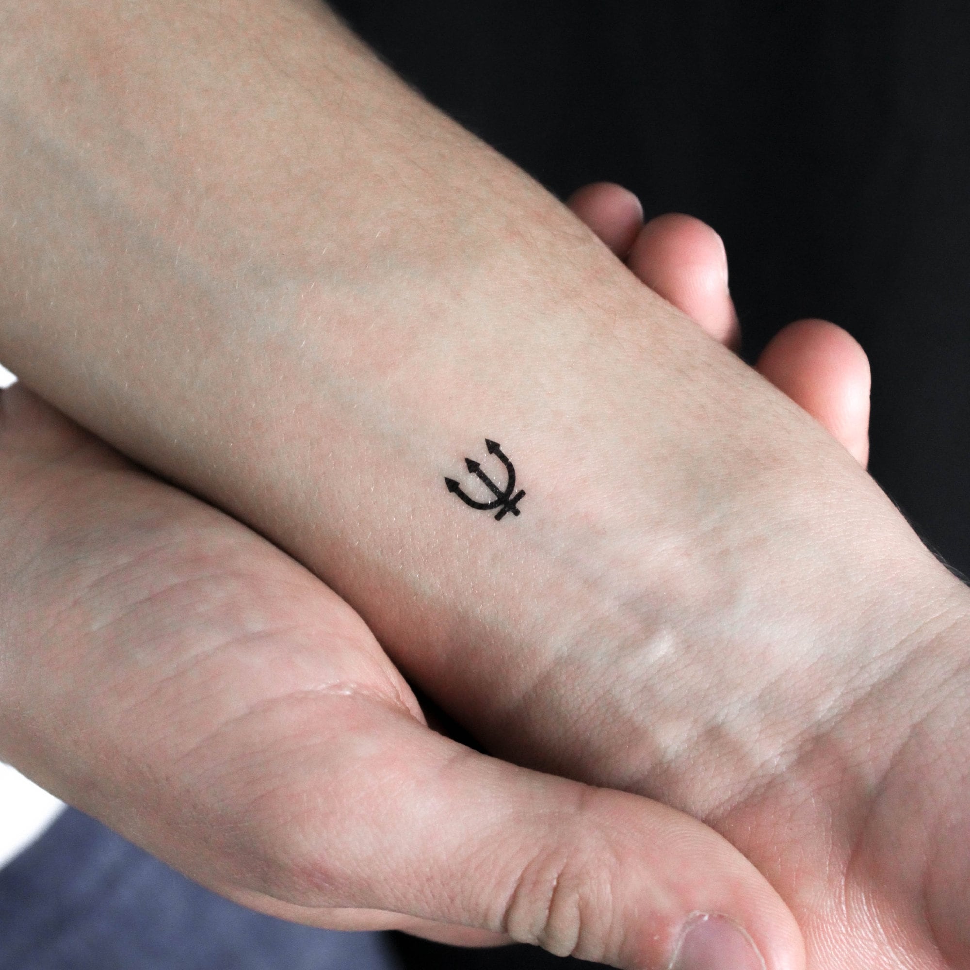 Neptune Planetary Symbol Temporary Tattoo (Set of 3)