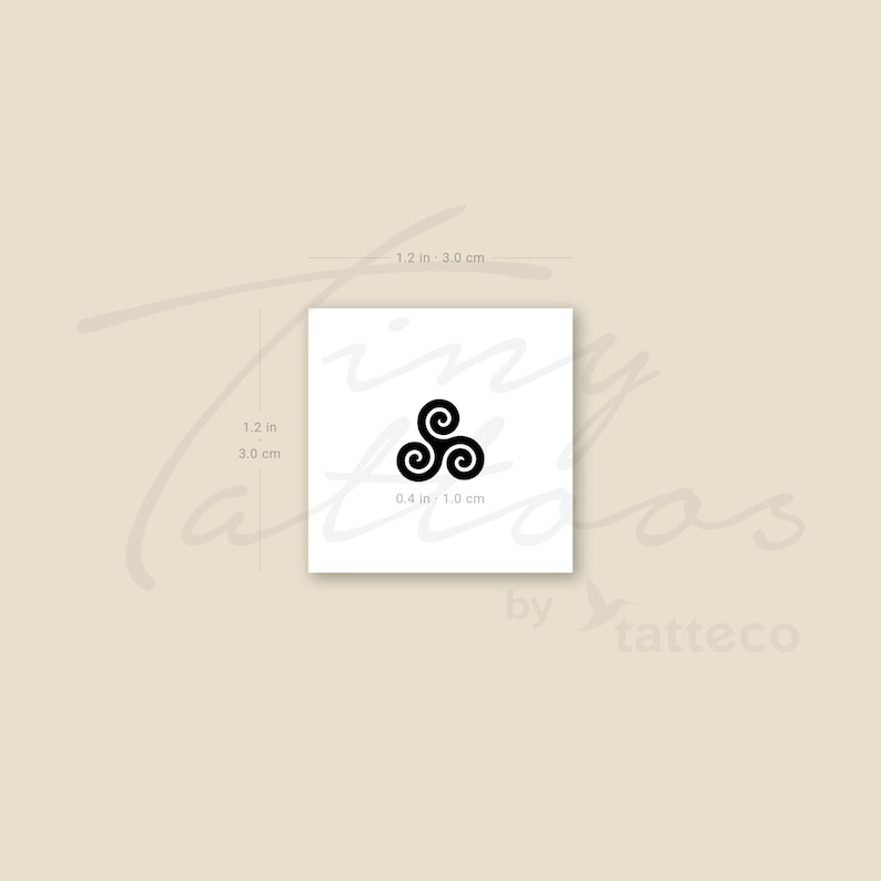 Small Triskelion Temporary Tattoo (set of 3) - Etsy