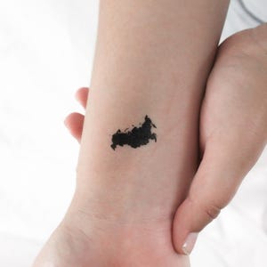 Kleine Russland Landkarte temporäres Tattoo (3er Set)