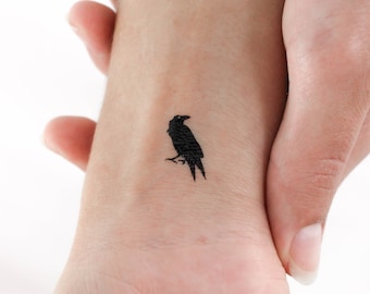 Crow Temporary Tattoo (Set of 3)