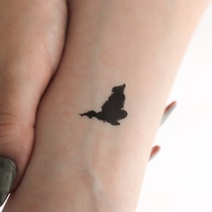 Kleine England Landkarte temporäres Tattoo (3er Set)