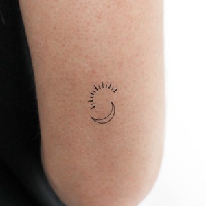 Minimalist Sun And Moon Temporary Tattoo (Set of 3)