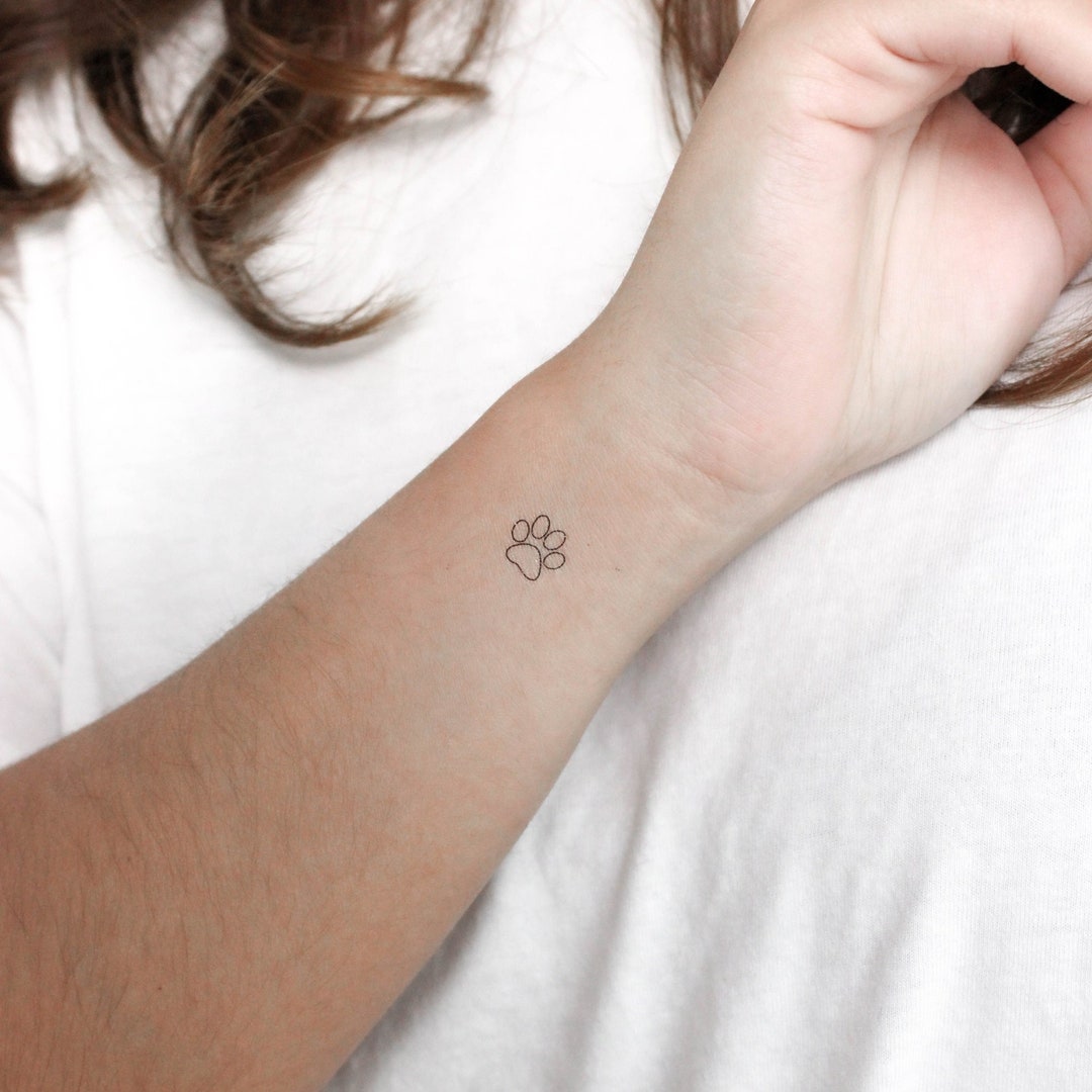 Little Paw Outline Temporary Tattoo (set of 3) - Etsy
