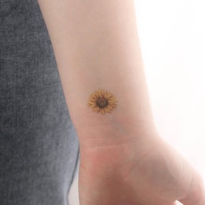 Sunflower Flower Temporary Tattoo (Set of 3)