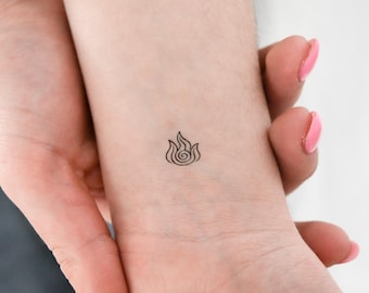 Instagram Feuer Symbol temporäres Tattoo (3er Set)