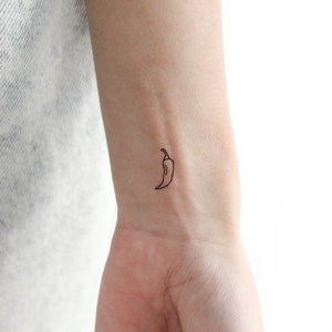 Fijne lijn Chili tijdelijke tattoo (set van 3)