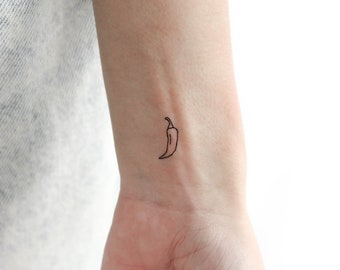 Tatouage temporaire fine ligne piment (lot de 3)