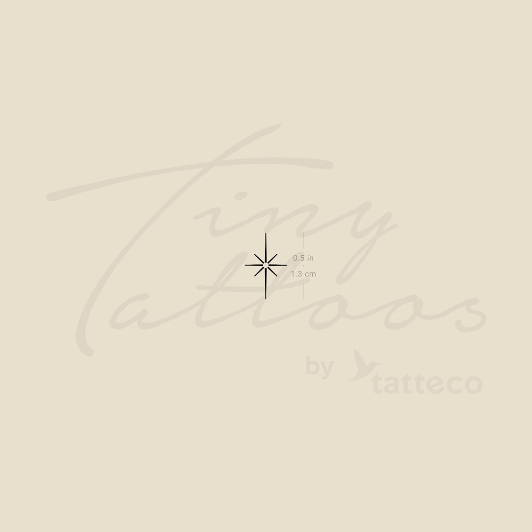 Tiny North Star Temporary Tattoo set of 3 - Etsy