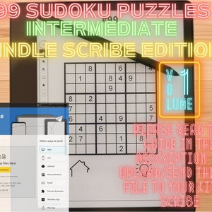 99 Sudoku - Intermediate - Volume 1: Medium Sudoku Entertainment Puzzle eBook Interactive .pdf Format for Kindle Scribe and reMarkable2