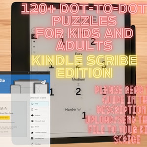 120 Dot-to-Dot Animals: Easy to Medium Connect the Dots Entertainment Puzzle eBook Interactive .pdf Format for Kindle Scribe and reMarkable2