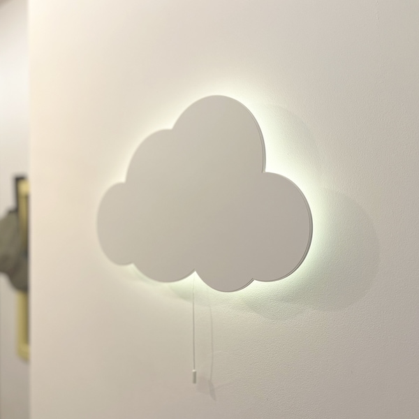 Applique nuage luminaire sur piles - Veilleuse chambre bébé - Décoration murale chambre enfant - Meubles pour enfants - Led Blanc Chaud