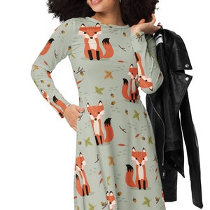 Fall Clothing, Long Sleeve Dress, Autumn Dress, Cottagecore Dress, Halloween Dress, Halloween Outfits, Dress with Pockets, Plus Size Dress